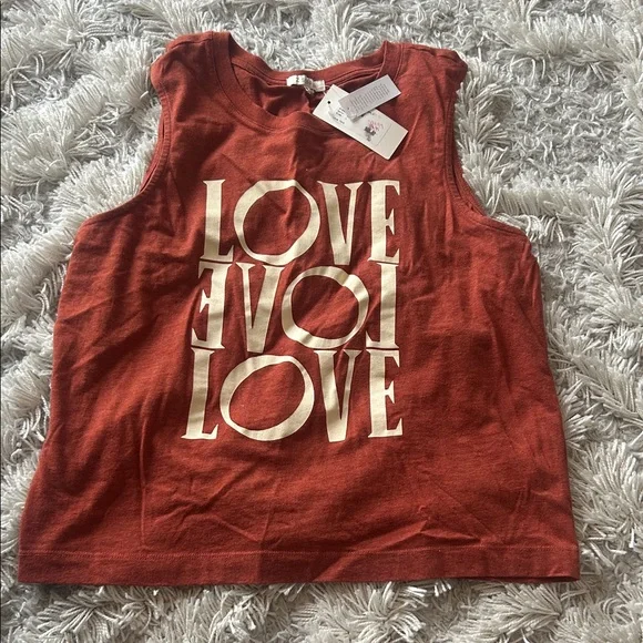 Z Supply Rust Love Graphic Muscle Tee - Picture 1 of 5